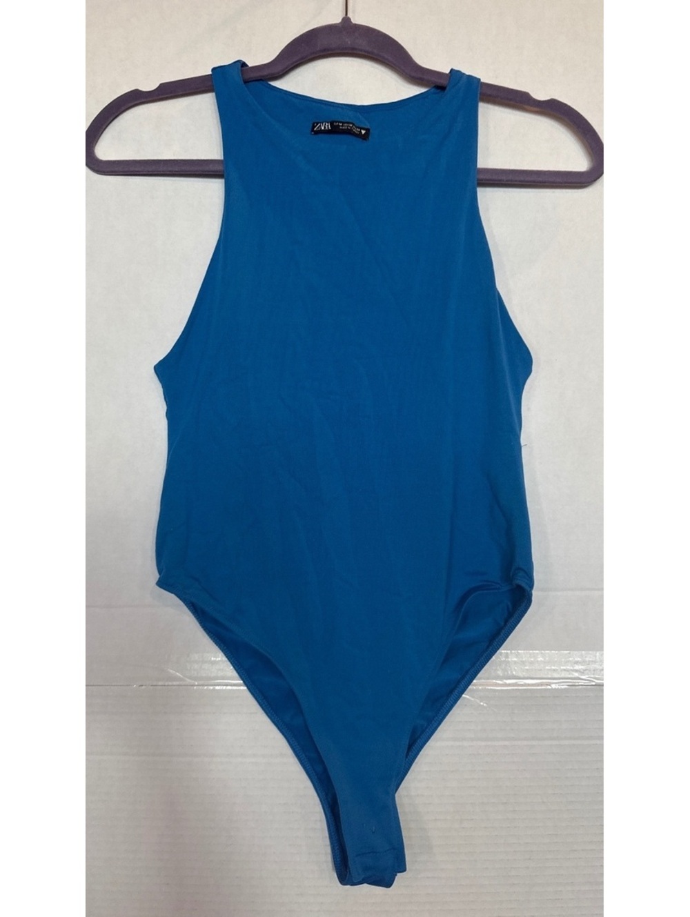 Zara Blue Sleeveless Bodysuit Size M